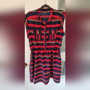 Speed Control Striped Button-Up Dress